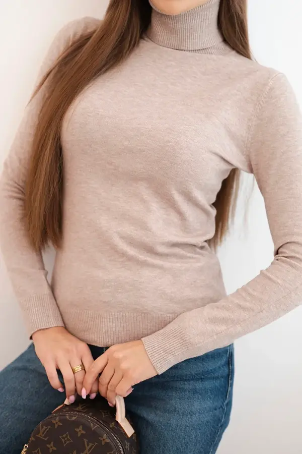 Kesi Włoski Kesi Włoski Women's viscose sweater with a turtleneck and long sleeves fango
