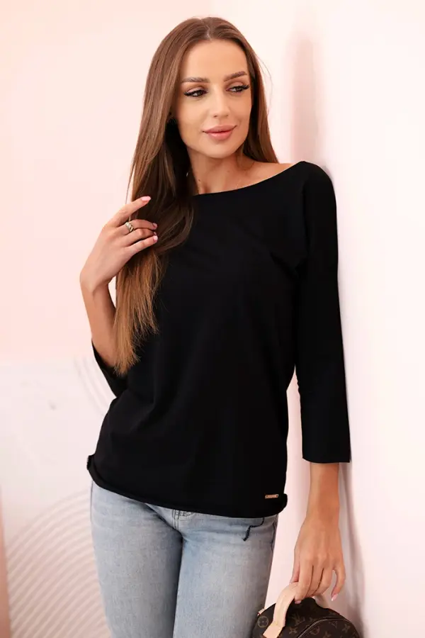 Kesi Kesi Women's blouse with a boat neckline black