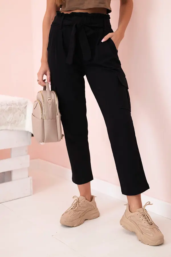 Kesi Kesi Women's high-waisted cargo pants black