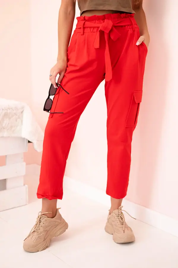 Kesi Kesi Women's high-waisted cargo pants red