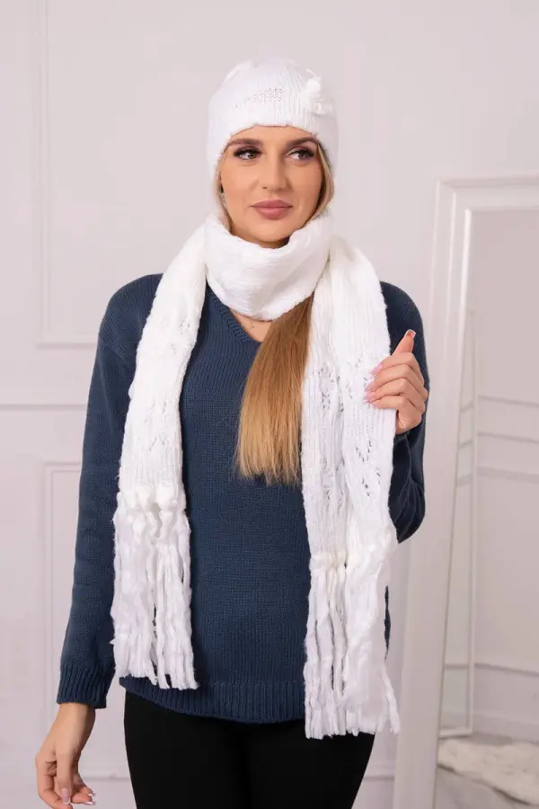 Kesi Kesi Women's set with a shawl Dorota K366 white