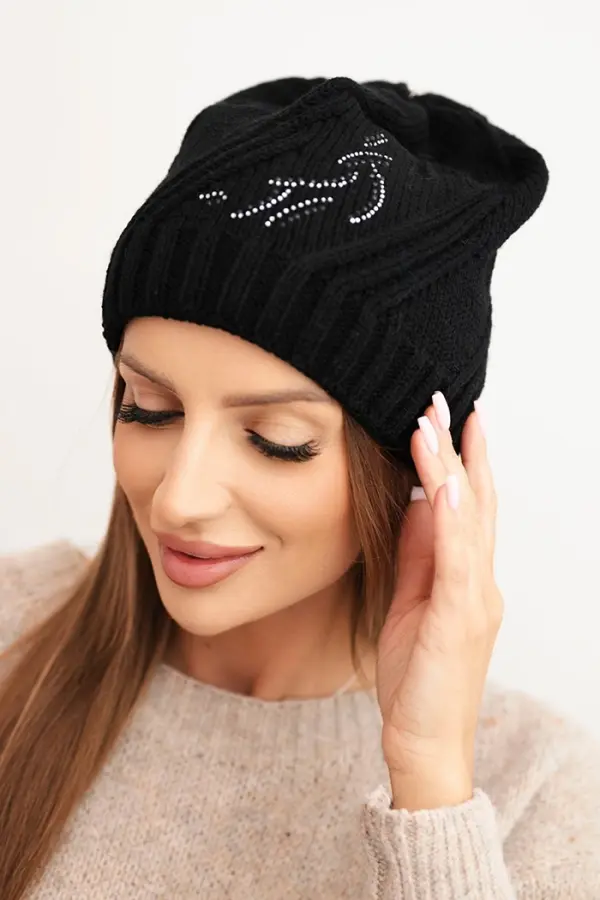 Kesi Kesi Women's winter hat with wool in a loose fit K442 black