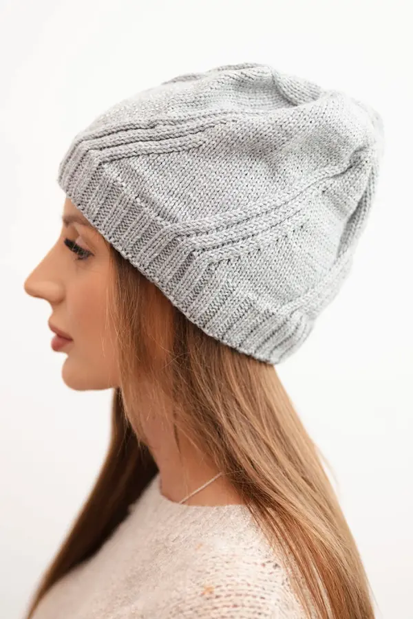 Kesi Kesi Women's winter hat with wool in a loose fit K442 gray