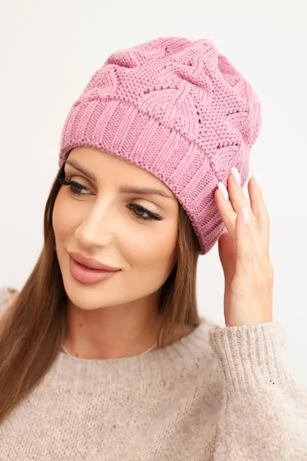 Kesi Kesi Women's winter hat with wool in a structured weave K432 light purple