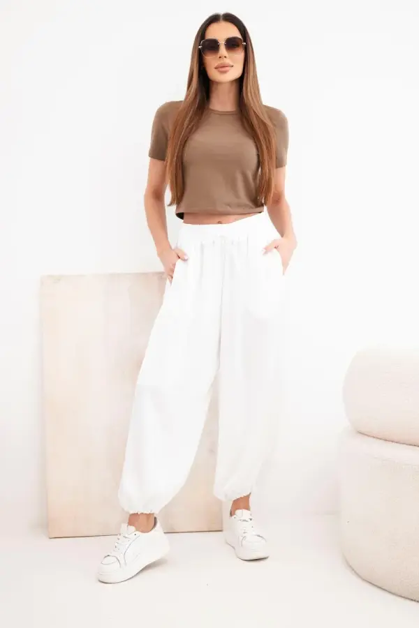 Kesi Włoski Kesi ženske široke hlače ecru