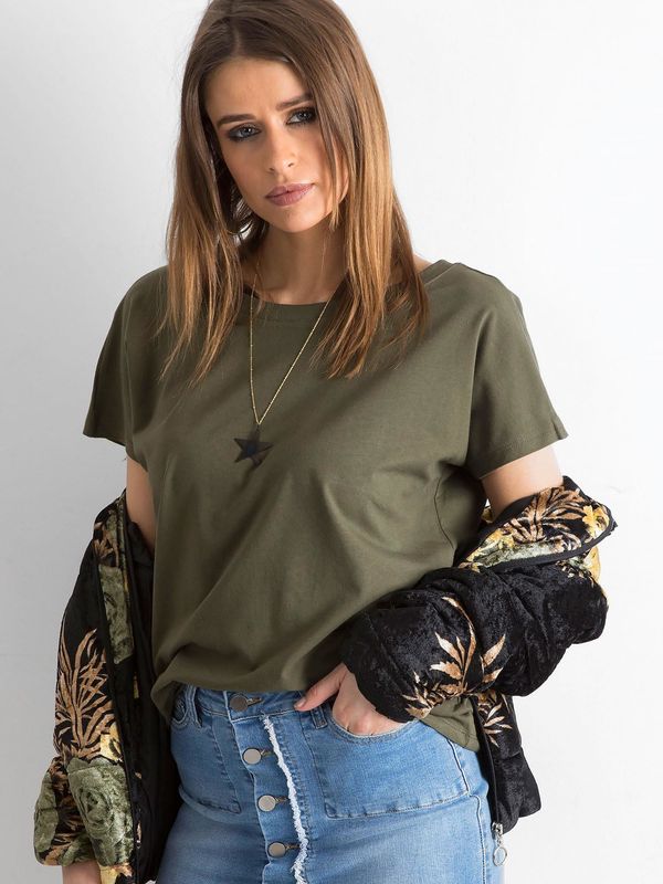 Fashionhunters Khaki Fire T-shirt