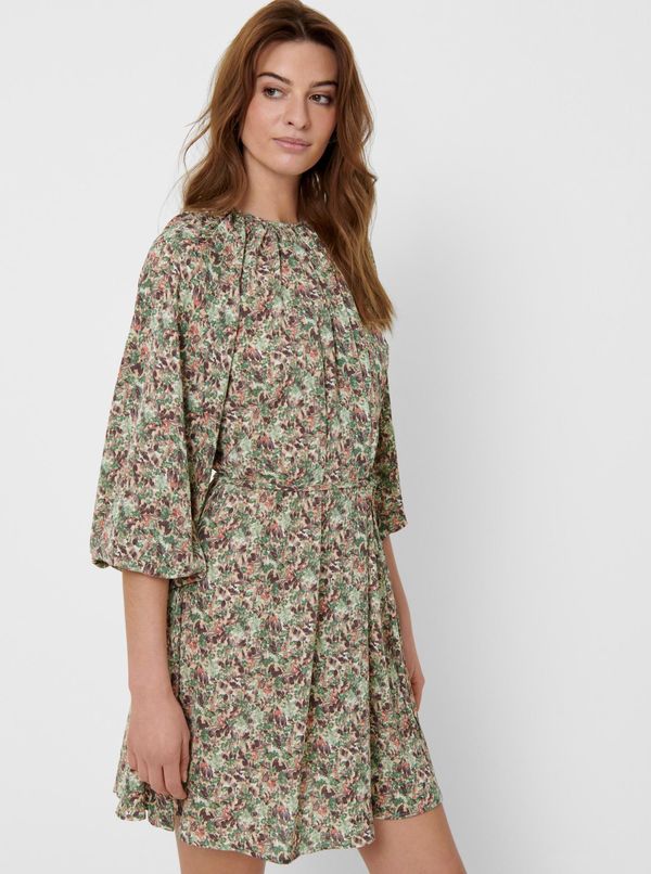 Only Khaki floral loose dress ONLY Kendall - Women