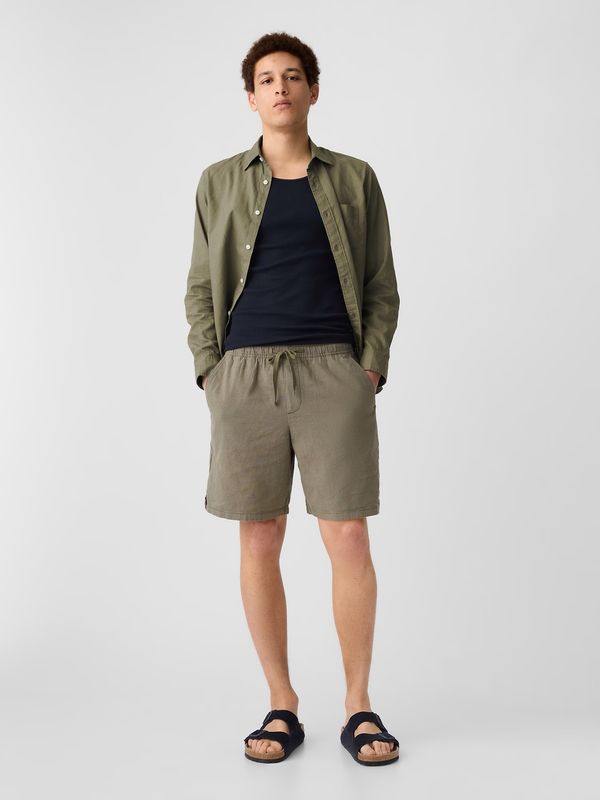 GAP Khaki men's shorts with linen blend GAP