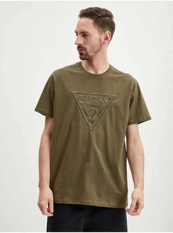 Guess Khaki Mens T-Shirt Guess Moisey - Men