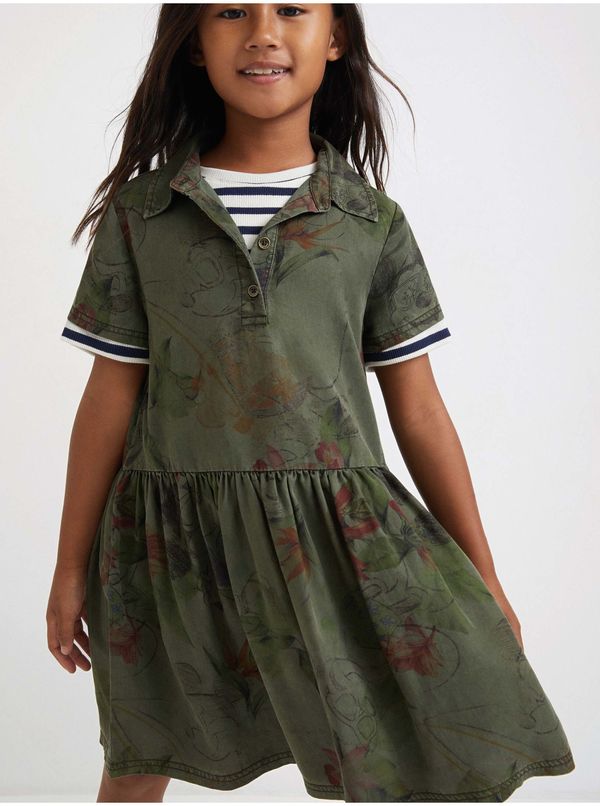 DESIGUAL Khaki patterned dress Desigual Mickey Camo Flower for girls - Girls