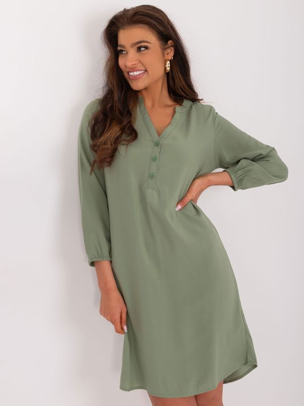 Fashionhunters Khaki Simple Everyday Dress SUBLEVEL