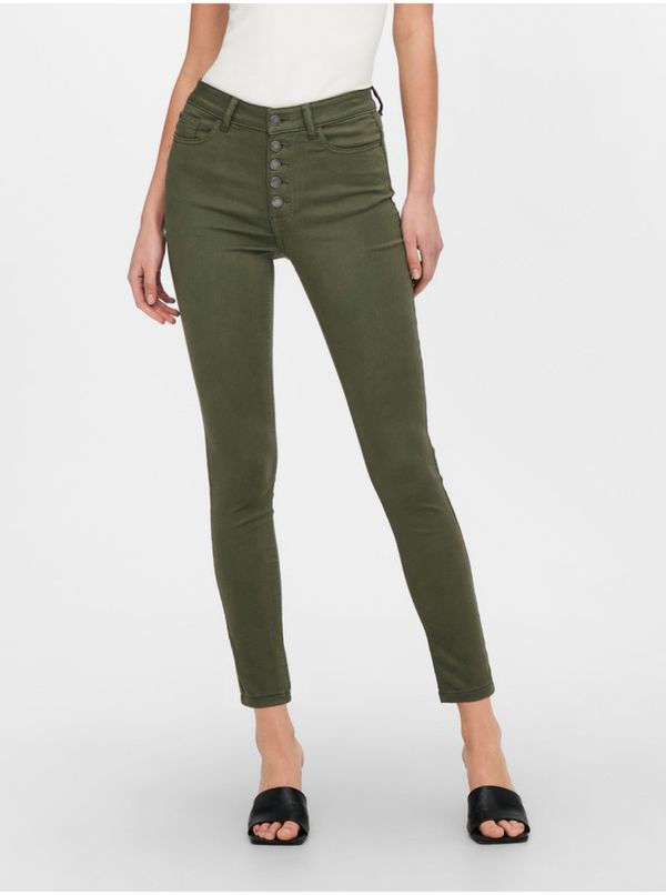 JDY Khaki skinny fit kavbojke JDY Lara - Ženske