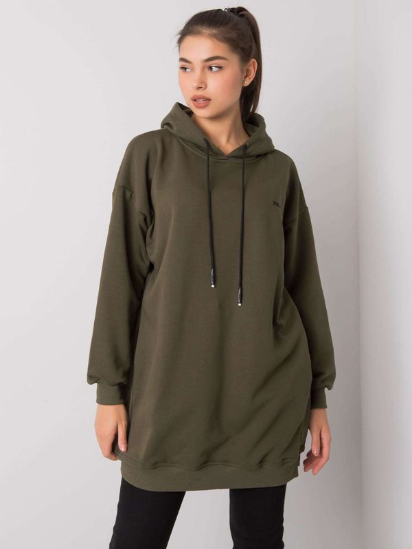 Fashionhunters Khaki sweatshirt with pockets from Indira