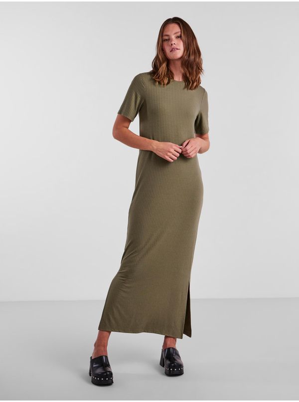 Pieces Khaki Women's Basic Maxi Dress Pieces Kylie - Women's