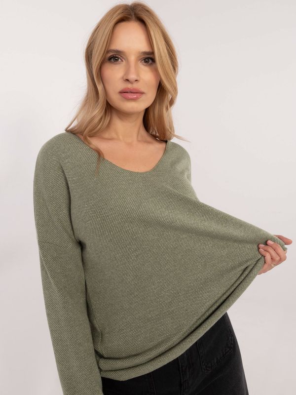 Fashionhunters Khaki women's oversize sweater