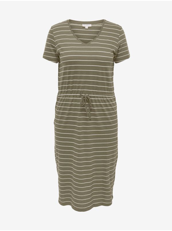 Only Khaki Women's Striped Midisats ONLY CARMAKOMA May - Ladies