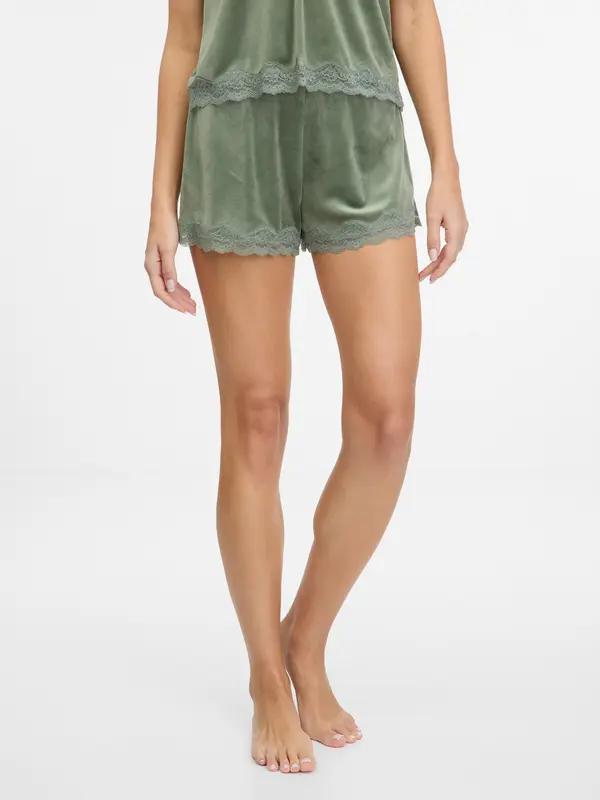 Orsay Khaki Women's Suede Pajama Shorts ORSAY - Women's