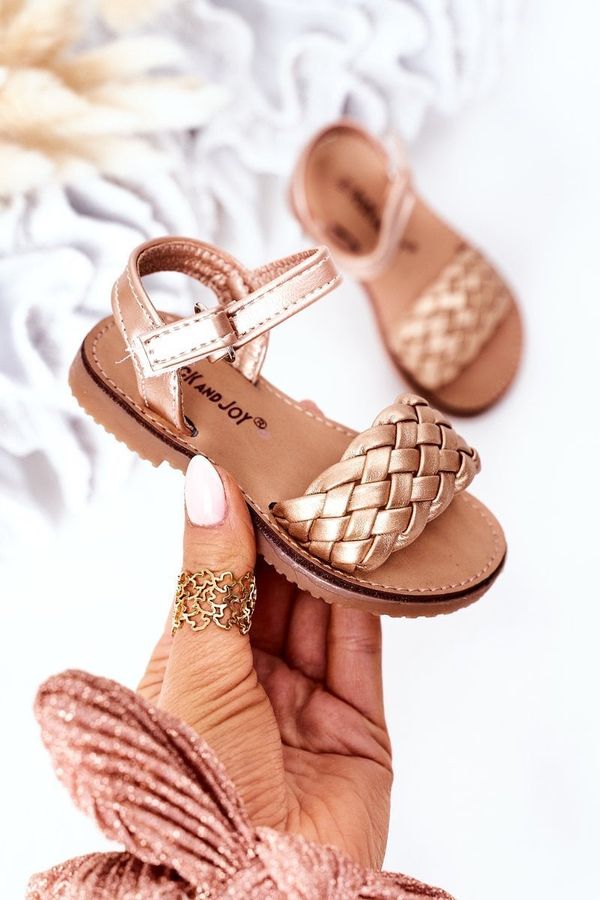 Kesi Kids Knitted Sandals Rose Gold Bailly