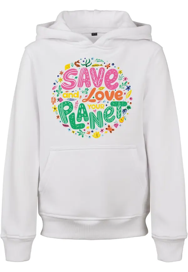 Mister Tee Kids Save And Love Hoody white