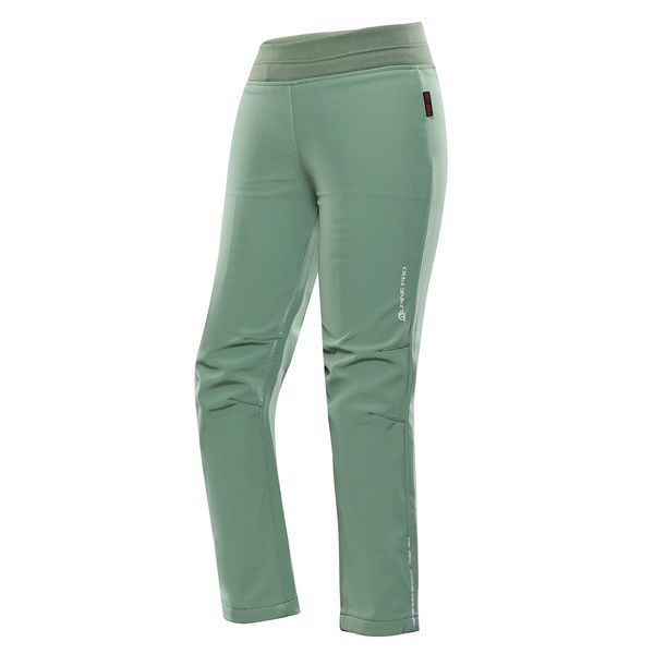 ALPINE PRO Kids softshell pants ALPINE PRO ZAZO ASPEN GREEN