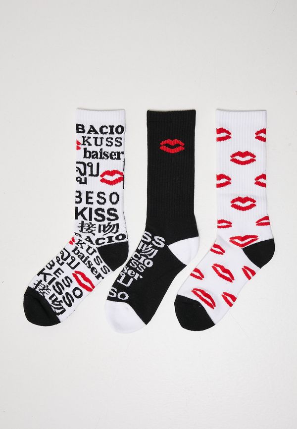 Mister Tee Kiss Socks 3-Pack Black/White/Red