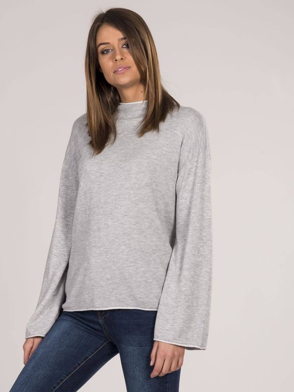 Yups Knitted sweater with a turtleneck gray