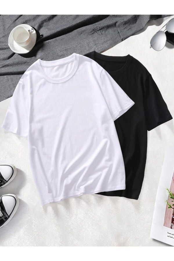 Know Know 2-Pack Black and White T-shirt for Men Oversized T-Shirt.