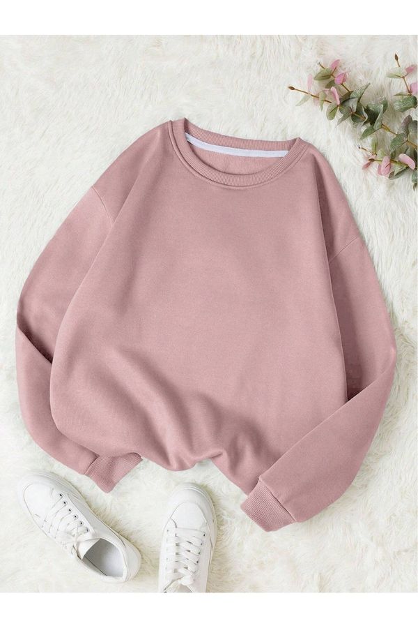 Know Know Women's Dry Rose Plain Crewneck Sweatshirt