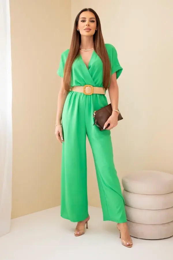 Kesi Włoski Kombinezon Kesi Włoski z okrasnim pasom zelene barve