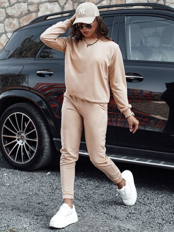 DStreet Komplet damski dresowy MILIAN ciemnobeżowy Dstreet