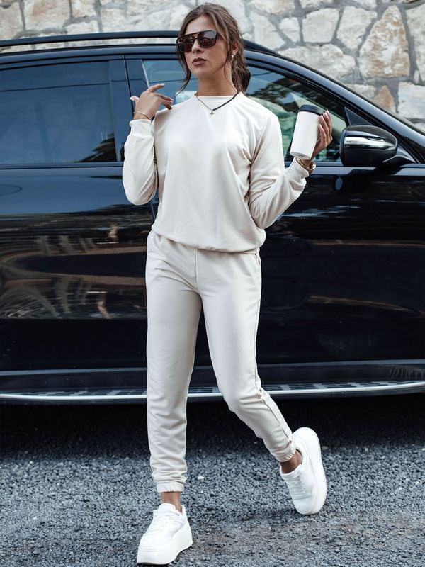 DStreet Komplet damski dresowy MILIAN jasnobeżowy Dstreet