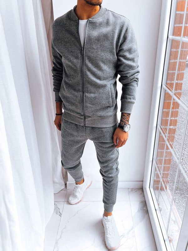 DStreet Komplet dresowy męski ocieplany ciemnoszary Dstreet