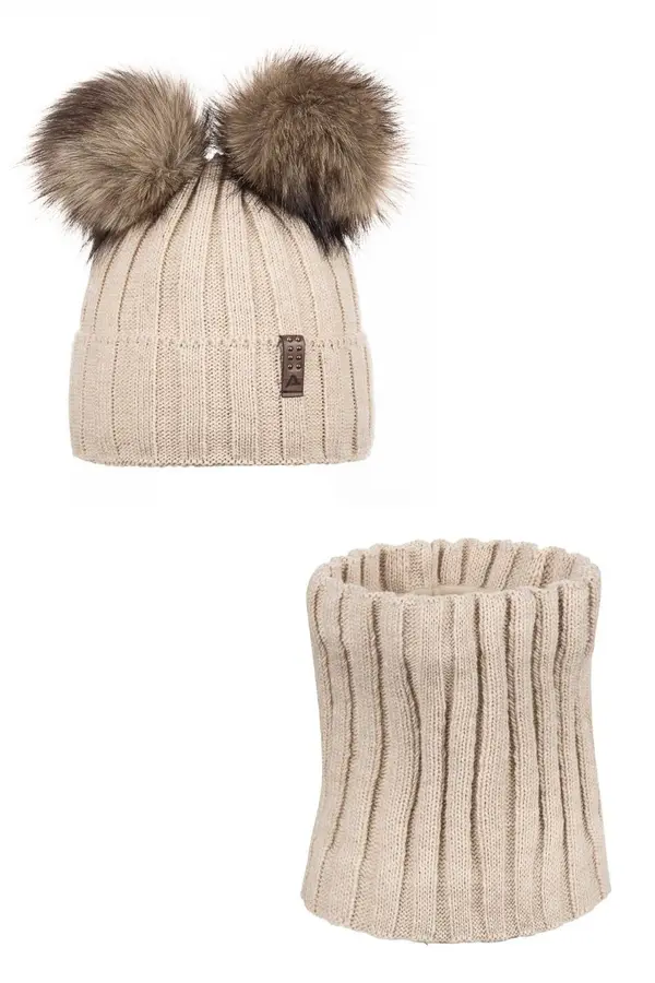 Ander Komplet kape in šala Ander BIANCA - bež