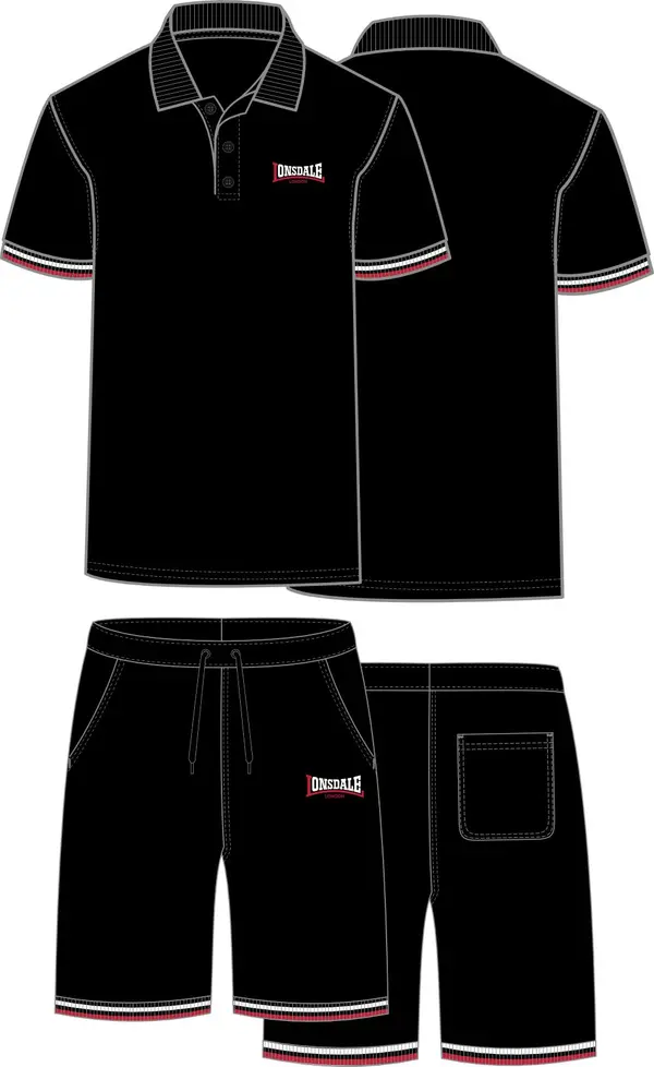 Lonsdale Komplet moške polo majice in kratkih hlač Lonsdale