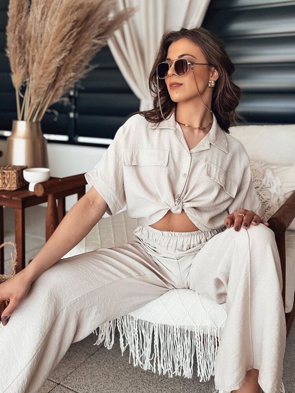 DStreet Koszula damska GRITAN beżowa Dstreet