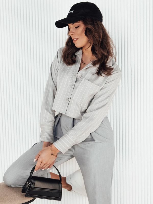 DStreet Koszula damska w paski GIRSA szara Dstreet