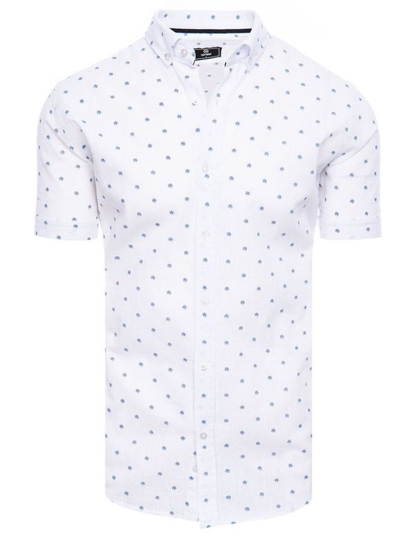 DStreet Koszula męska z krótkim rękawem biała Dstreet