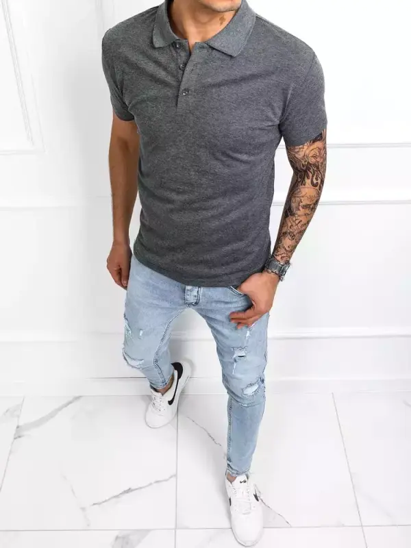 DStreet Koszulka polo męska ciemnoszara Dstreet