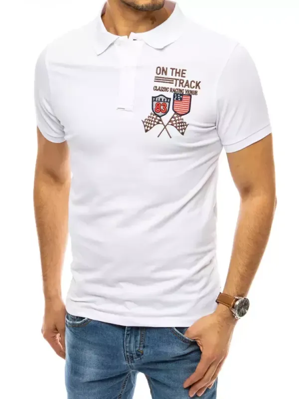 DStreet Koszulka polo z haftem biała Dstreet