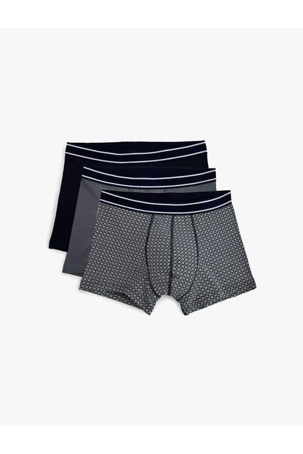 Koton Koton 3-Piece Boxer Set Patterned Cotton