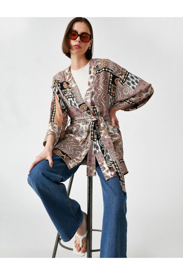 Koton Koton 3/4 Sleeve Patterned Kimono