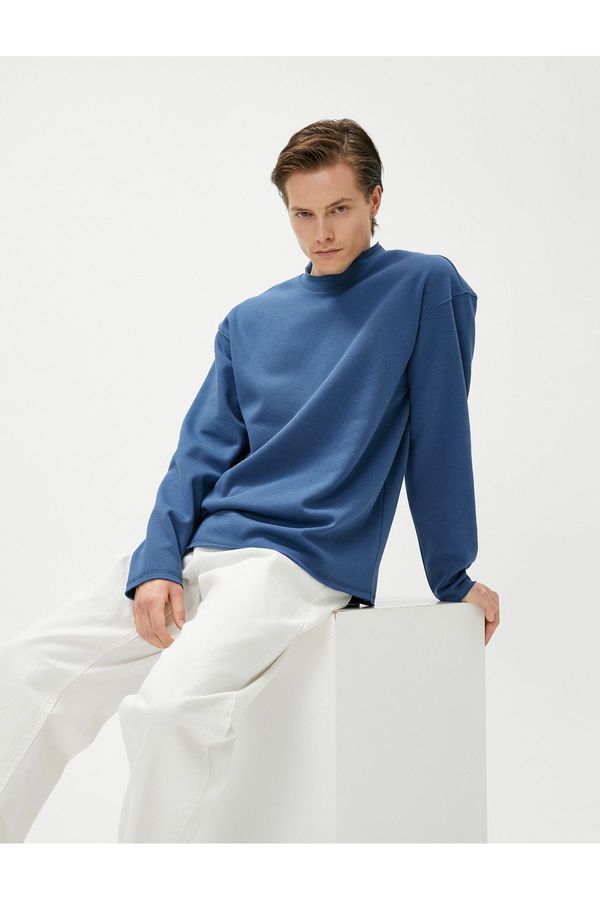 Koton Koton 4WAM70124MK Men's Cotton Sweatshirt BLUE