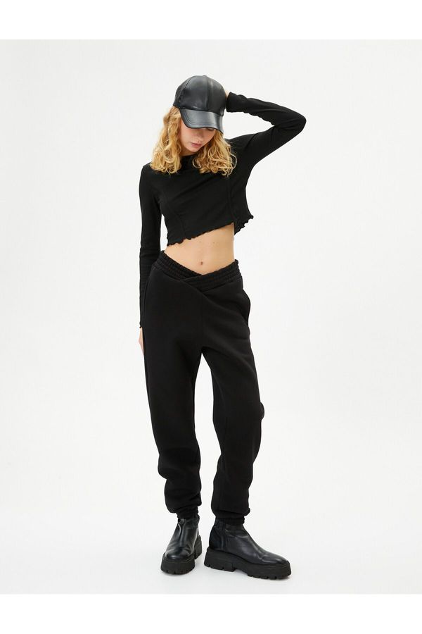 Koton Koton Asymmetrical Cut Jogger Sweatpants Comfortable Fit with Pockets