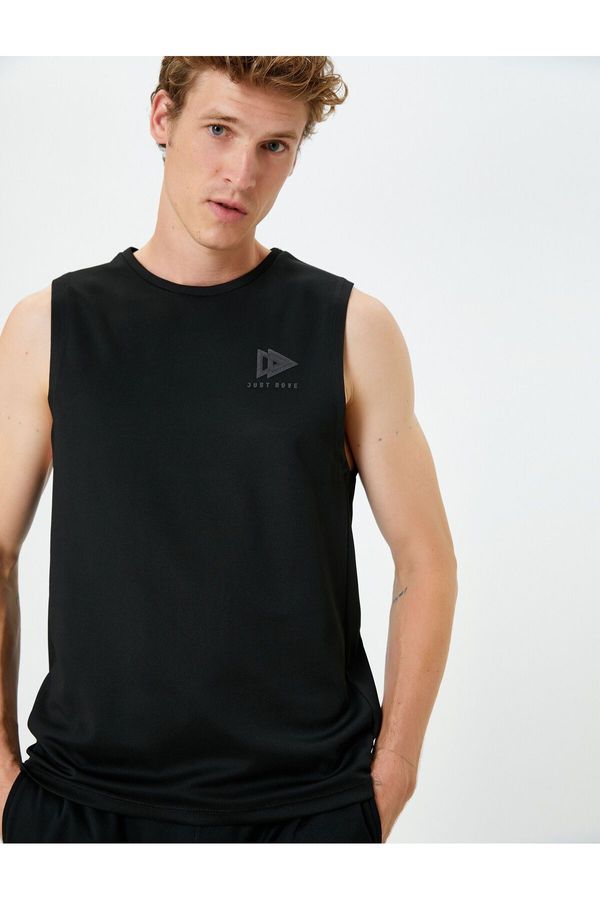 Koton Koton Back Printed Crew Neck Sleeveless Sports Vest