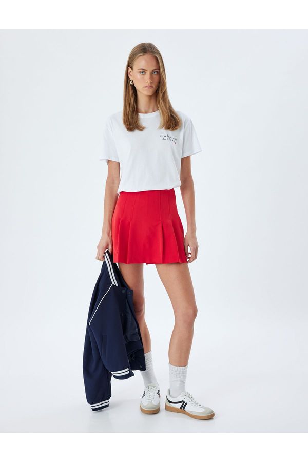 Koton Koton Back Printed T-Shirt Short Sleeve Crew Neck Cotton