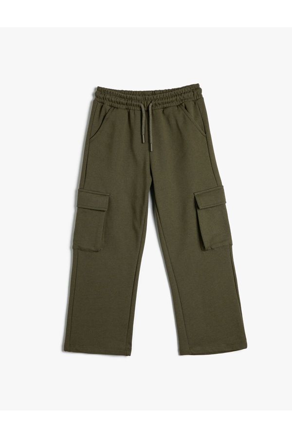 Koton Koton Basic Cargo Sweatpants with Flap Pocket Detail and Tie Waist