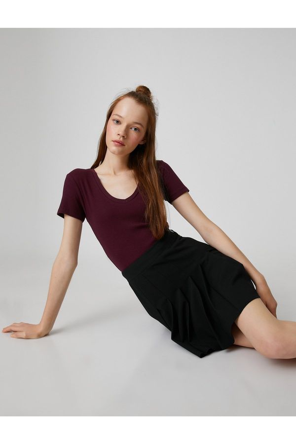 Koton Koton Basic Cotton T-Shirt V-Neck Short Sleeves