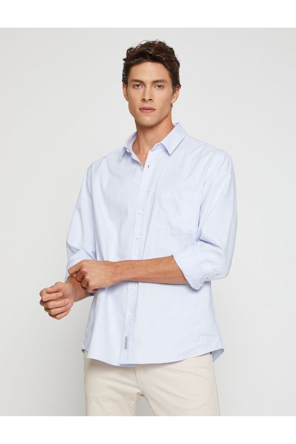 Koton Koton Basic Shirt Classic Collar Pocket Detailed Non Iron