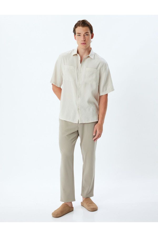 Koton Koton Basic Shirt Pocket Short Sleeve
