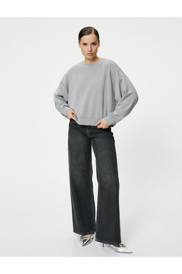 Koton Koton Basic Sweatshirt Crew Neck Modal Blended